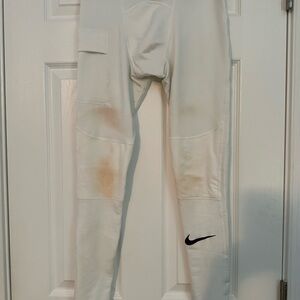 Nike Men’s White Leggings with Black Logo